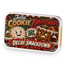 Jolly Cookie vs. Fruitcake: Decaf Smackdown sample blend